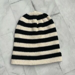 3 for $20 - Estella Black & White Striped Organic Cotton Infant Cap